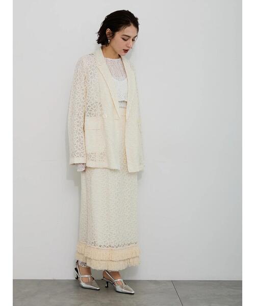 Te chichi（テチチ）の「【Atelier Sucre】バテンレースジャケット《2025spring catalog item》（ノーカラージャケット・レディース・オフホワイト・F）」の5枚目の写真