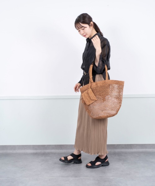✨未使用級✨The Bagmati ラフィア かごバッグ　ブラック　天然素材 The Bagmati かごバッグ カゴバッグ 「BAGMATI/ バグマティ