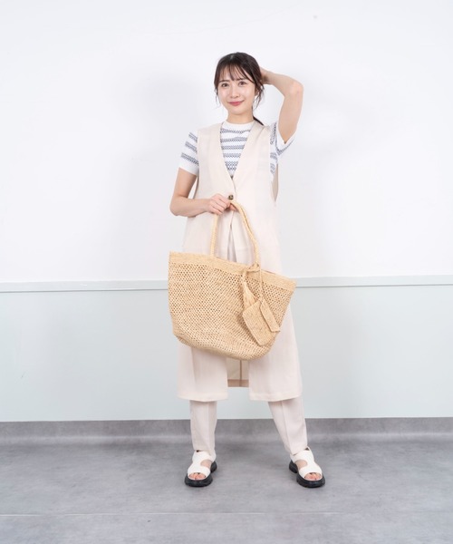 LIHUA ラフィアかごバッグ