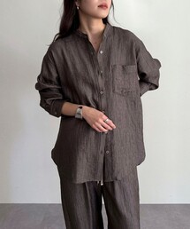 fredy emue | 《セットアップ対応》Shiny creapバンドカラーシャツ(シャツ/ブラウス)