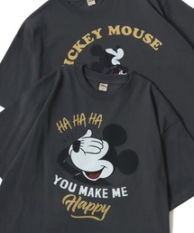 Disney（ディズニー）の「Disney ディズニー 別注 ミッキーマウス・ミニーマウス・フレンズ オーバーサイズ ピグメント風 ヴィンテージ加工 半袖Tシャツ レディース メンズ（Tシャツ/カットソー）」