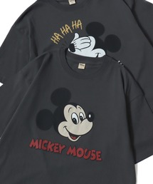 MICKEY MOUSE（ミッキーマウス）の「Disney/ディズニー 別注 ミッキーマウス･ミニーマウス･フレンズ オーバーサイズ ピグメント風 ヴィンテージ加工 半袖Tシャツ/レディース メンズ（Tシャツ/カットソー）」