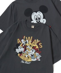 Disney（ディズニー）の「Disney ディズニー 別注 ミッキーマウス・ミニーマウス・フレンズ オーバーサイズ ピグメント風 ヴィンテージ加工 半袖Tシャツ レディース メンズ（Tシャツ/カットソー）」