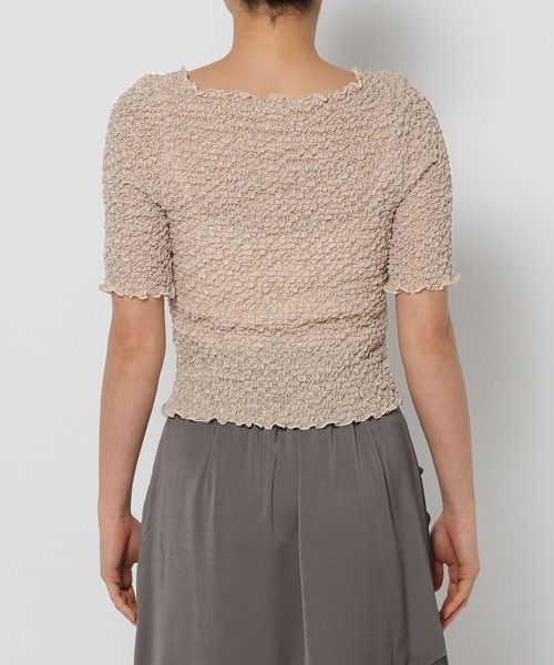 mysty woman(ミスティウーマン)の「ポコポコストレッチプルオーバー 329061(Tシャツ/カットソー・レディース・グレイッシュベージュ/アイボリー・FREE)」の9枚目の写真