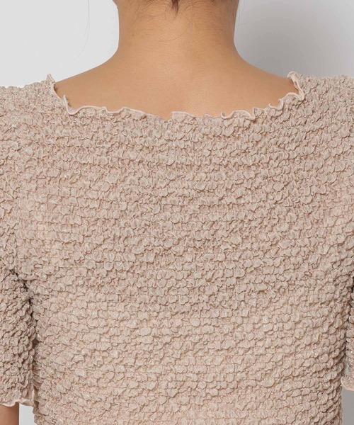mysty woman(ミスティウーマン)の「ポコポコストレッチプルオーバー 329061(Tシャツ/カットソー・レディース・グレイッシュベージュ/アイボリー・FREE)」の13枚目の写真