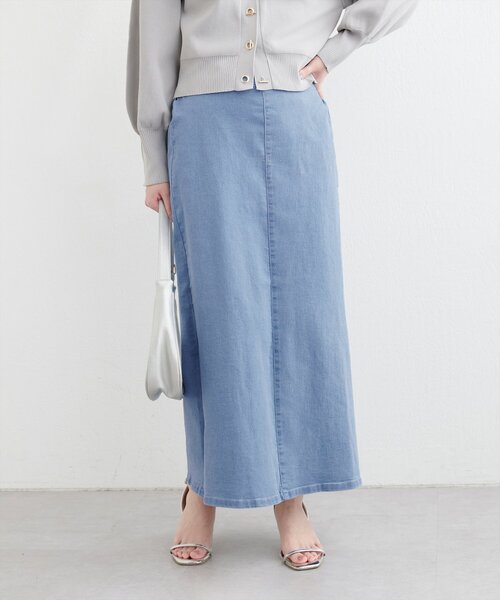 natural couture(ナチュラルクチュール)の「スーパーストレッチスリット付きスカート(スカート・レディース・ブラック/サックスブルー/インディゴブルー・FREE)」の17枚目の写真