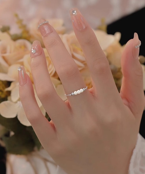 Leja(レジャ)の「【LEJA】パールストーンリング結婚式 パーティードレス 成人式 二次会 同窓会 お呼ばれ オケージョン 20代 30代(リング・レディース・ゴールド/シルバー・FREE)」の2枚目の写真