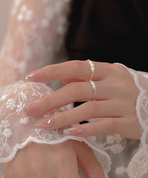 Leja(レジャ)の「【LEJA】パールストーンリング結婚式 パーティードレス 成人式 二次会 同窓会 お呼ばれ オケージョン 20代 30代(リング・レディース・ゴールド/シルバー・FREE)」の8枚目の写真