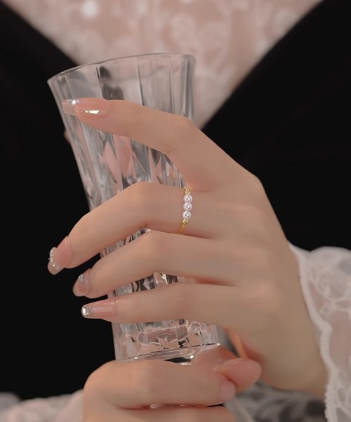 Leja(レジャ)の「【LEJA】パールストーンリング結婚式 パーティードレス 成人式 二次会 同窓会 お呼ばれ オケージョン 20代 30代(リング・レディース・ゴールド/シルバー・FREE)」の6枚目の写真