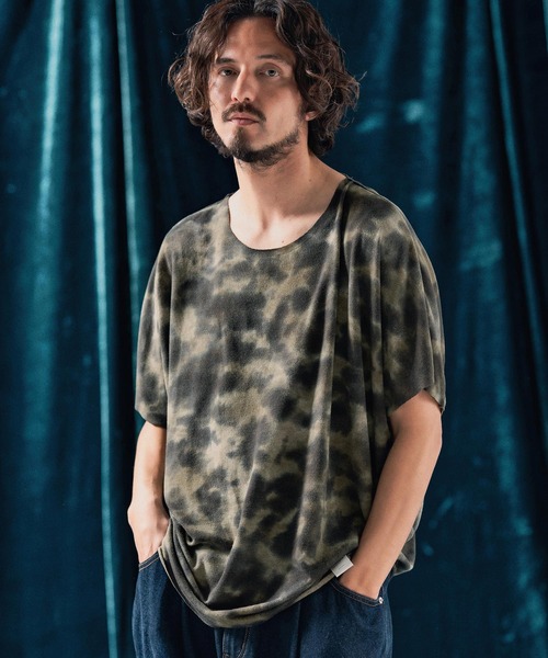 ANGENEHM(アンゲネーム)の「mt9524-Blurred fabric dolman sleeve & oversized T-shirt Tシャツ(Tシャツ/カットソー・メンズ・ブラック/カーキ・S/M/L)」の3枚目の写真