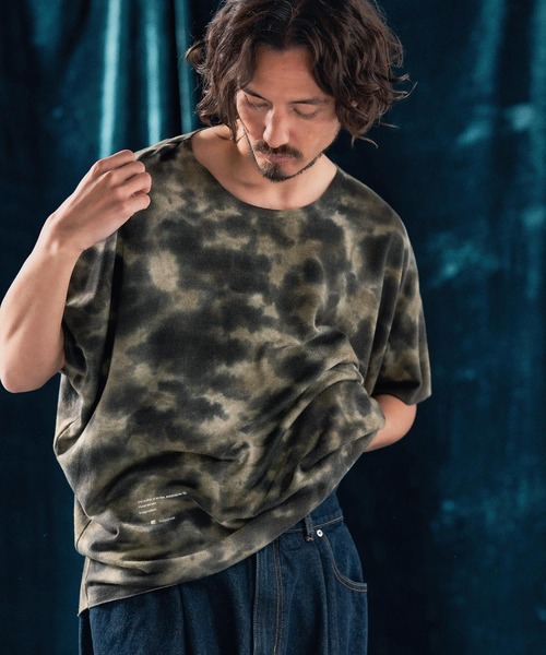 ANGENEHM(アンゲネーム)の「mt9524-Blurred fabric dolman sleeve & oversized T-shirt Tシャツ(Tシャツ/カットソー・メンズ・ブラック/カーキ・S/M/L)」の5枚目の写真
