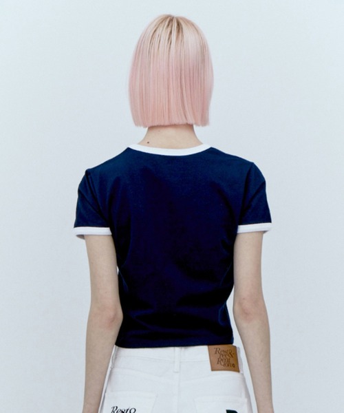 Rest&Recreation(レストアンドレクリエーション)の「Rest&Recreation/レストアンドレクリエーション V-NECK RINGER T-SHIRT VネックTシャツ(Tシャツ/カットソー・レディース・スカイブルー/ネイビー/ライトグレー・FREE)」の11枚目の写真