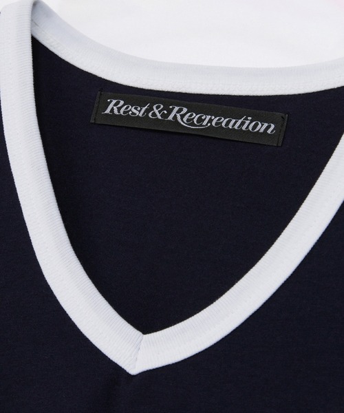Rest&Recreation(レストアンドレクリエーション)の「Rest&Recreation/レストアンドレクリエーション V-NECK RINGER T-SHIRT VネックTシャツ(Tシャツ/カットソー・レディース・スカイブルー/ネイビー/ライトグレー・FREE)」の13枚目の写真