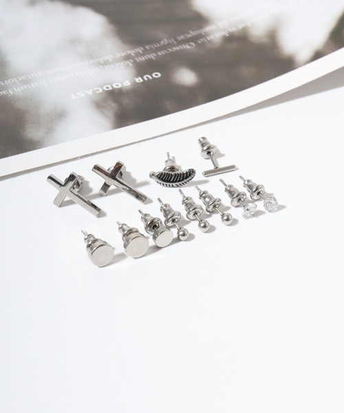 Diliraba(ディリラバ)の「Diliraba 12点セット 金属アレルギー対策 ポスト316 ステンレス ピアス セット(ピアス(両耳用)・メンズ・K/L/M/A/H/J/B/G/I/C/D/E/F・FREE)」の2枚目の写真