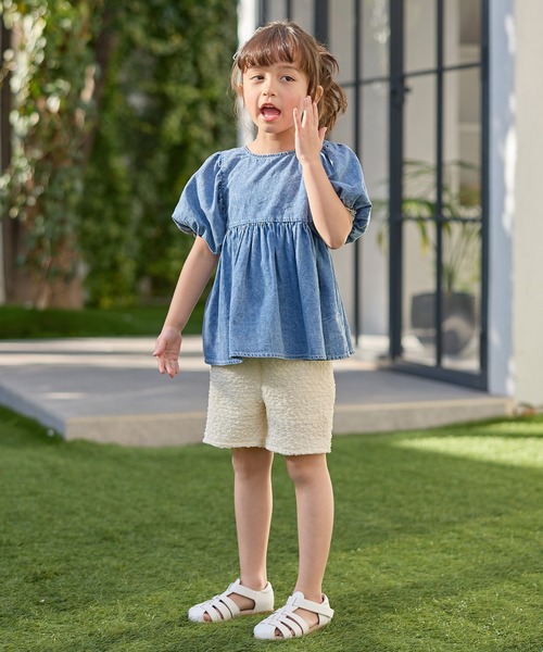 Piet（ピエット）の「【綿100%】バルーンスリーブ デニム ブラウス（シャツ/ブラウス・キッズ・サックスブルー/ブルー・120/130/110/100）」の17枚目の写真