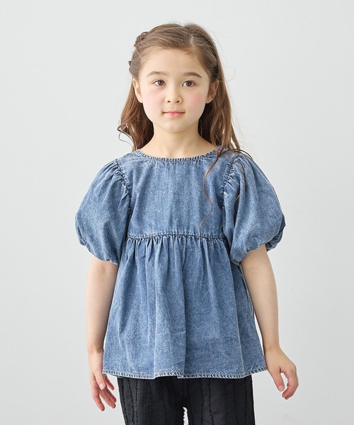 Piet（ピエット）の「【綿100%】バルーンスリーブ デニム ブラウス（シャツ/ブラウス・キッズ・サックスブルー/ブルー・120/130/110/100）」の18枚目の写真