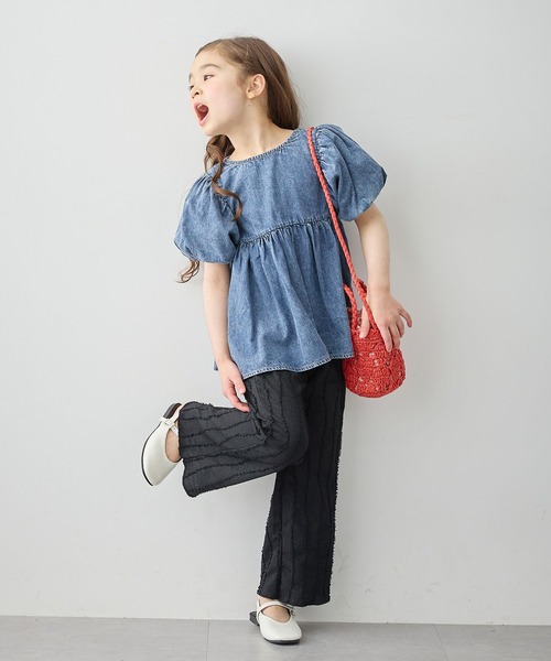 Piet（ピエット）の「【綿100%】バルーンスリーブ デニム ブラウス（シャツ/ブラウス・キッズ・サックスブルー/ブルー・120/130/110/100）」の10枚目の写真