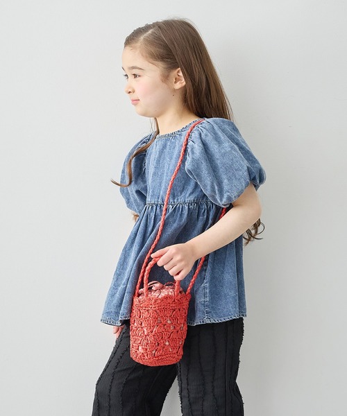 Piet（ピエット）の「【綿100%】バルーンスリーブ デニム ブラウス（シャツ/ブラウス・キッズ・サックスブルー/ブルー・120/130/110/100）」の7枚目の写真