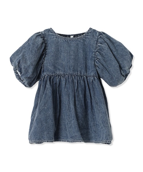 Piet（ピエット）の「【綿100%】バルーンスリーブ デニム ブラウス（シャツ/ブラウス・キッズ・サックスブルー/ブルー・120/130/110/100）」の12枚目の写真