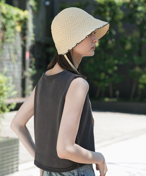 SENSE OF PLACE by URBAN RESEARCH（センスオブプレイスバイアーバンリサーチ）の「ボンネットベルハット（ハット・レディース・アイボリー/ブラック・ONE）」の2枚目の写真