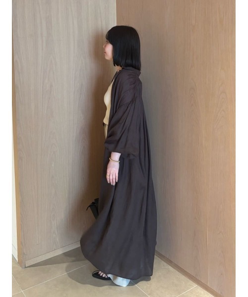 美品　ミラオーウェン　シャツワンピース　フリー　リネン１００％　ロングシャツ Mila Owen｜ラミー100%袖ロングシャツワンピース | Rakuten