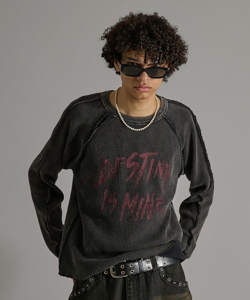 ANDER HUNK(アンダーハンク)の「Washed Inside-out Thermal T-shirt/ウォッシュインサイドアウトサーマルTシャツ(Tシャツ/カットソー・メンズ・ブラック/グレー・MEDIUM/LARGE)」の17枚目の写真
