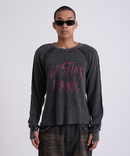 セール】Washed Inside-out Thermal T-shirt/ウォッシュ