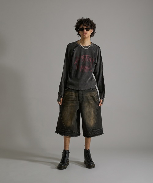 ANDER HUNK(アンダーハンク)の「Washed Inside-out Thermal T-shirt/ウォッシュインサイドアウトサーマルTシャツ(Tシャツ/カットソー・メンズ・ブラック/グレー・MEDIUM/LARGE)」の11枚目の写真