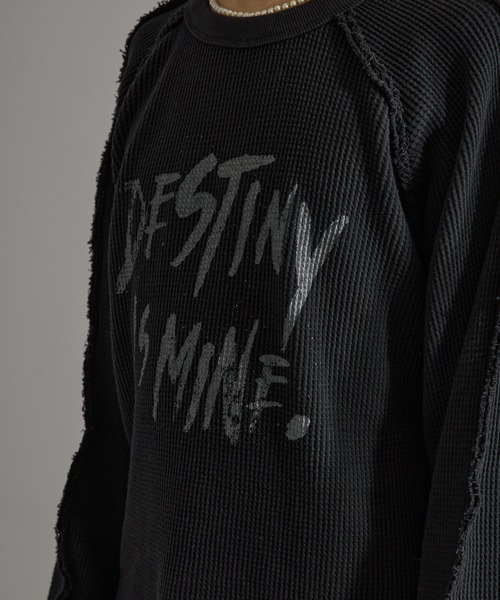 ANDER HUNK(アンダーハンク)の「Washed Inside-out Thermal T-shirt/ウォッシュインサイドアウトサーマルTシャツ(Tシャツ/カットソー・メンズ・ブラック/グレー・MEDIUM/LARGE)」の3枚目の写真