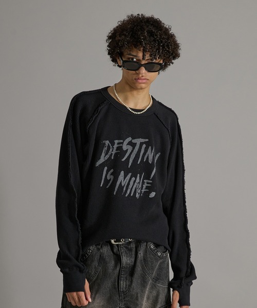 ANDER HUNK(アンダーハンク)の「Washed Inside-out Thermal T-shirt/ウォッシュインサイドアウトサーマルTシャツ(Tシャツ/カットソー・メンズ・ブラック/グレー・MEDIUM/LARGE)」の9枚目の写真