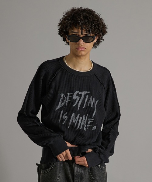 ANDER HUNK(アンダーハンク)の「Washed Inside-out Thermal T-shirt/ウォッシュインサイドアウトサーマルTシャツ(Tシャツ/カットソー・メンズ・ブラック/グレー・MEDIUM/LARGE)」の6枚目の写真