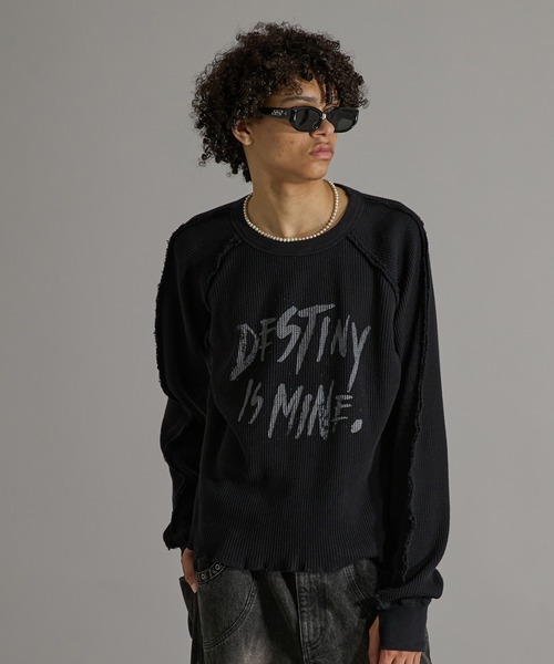 セール】Washed Inside-out Thermal T-shirt/ウォッシュ