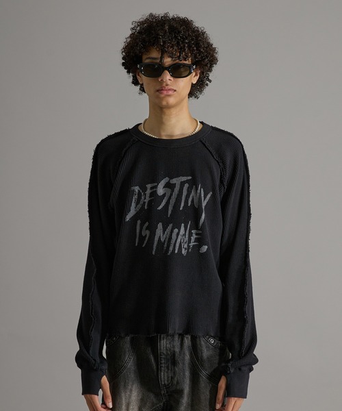 セール】Washed Inside-out Thermal T-shirt/ウォッシュ