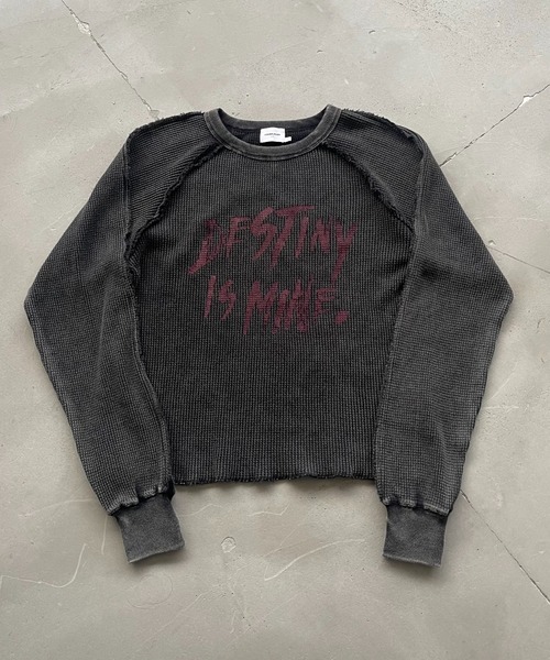セール】Washed Inside-out Thermal T-shirt/ウォッシュ