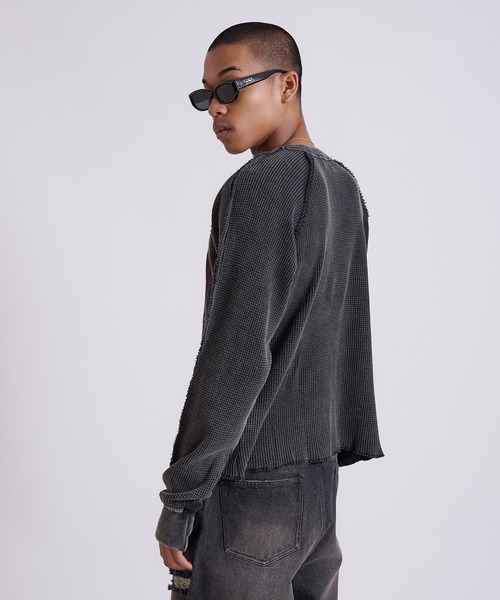 セール】Washed Inside-out Thermal T-shirt/ウォッシュ