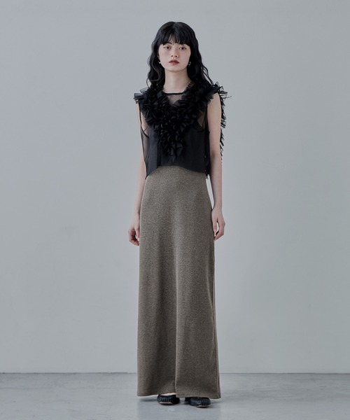 etoll.（エトル）の「チュールフリルショートベスト（ベスト・レディース・グレー/アイボリー/ブラック・M）」の7枚目の写真