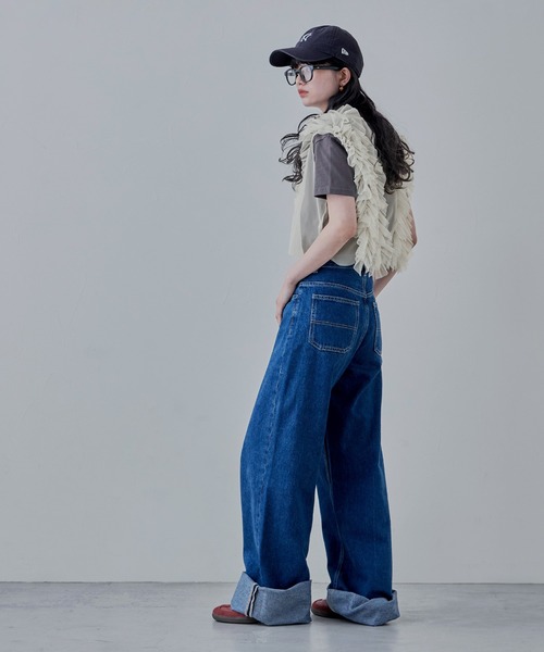 etoll.（エトル）の「チュールフリルショートベスト（ベスト・レディース・グレー/アイボリー/ブラック・M）」の14枚目の写真