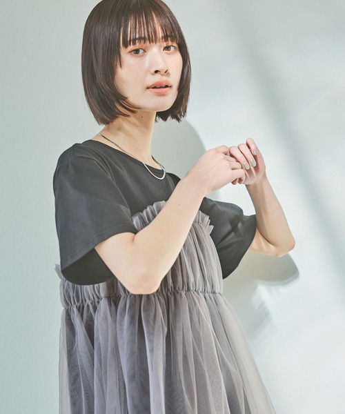 LAKOLE（ラコレ）の「アソートドッキングT / 324572（Tシャツ/カットソー・レディース・ブルー/チャコールグレー/グレー/ブラック系その他/カーキ系・FREE）」の21枚目の写真