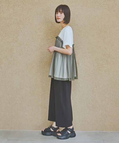 LAKOLE（ラコレ）の「アソートドッキングT / 324572（Tシャツ/カットソー・レディース・ブルー/チャコールグレー/グレー/ブラック系その他/カーキ系・FREE）」の17枚目の写真