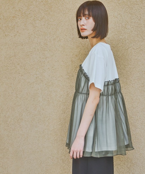 LAKOLE（ラコレ）の「アソートドッキングT / 324572（Tシャツ/カットソー・レディース・ブルー/チャコールグレー/グレー/ブラック系その他/カーキ系・FREE）」の13枚目の写真