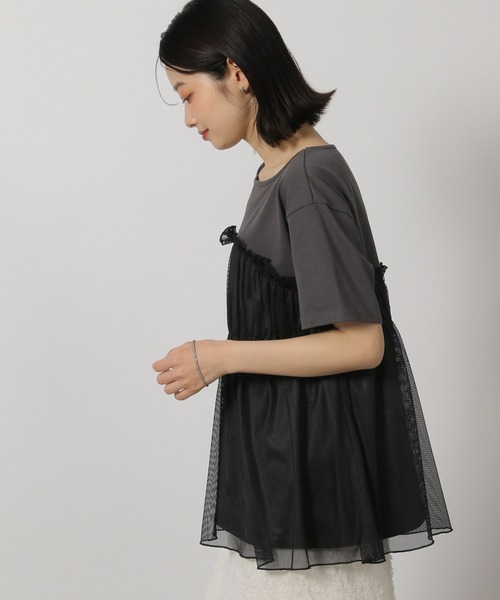 LAKOLE（ラコレ）の「アソートドッキングT / 324572（Tシャツ/カットソー・レディース・ブルー/チャコールグレー/グレー/ブラック系その他/カーキ系・FREE）」の7枚目の写真