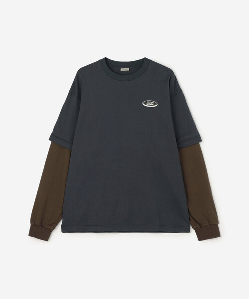 SEDAN ALL-PURPOSE(セダンオールパーパス)の「SEDAN ALL-PURPOSE | Oval Logo Layered L/S Tee MEN(Tシャツ/カットソー・メンズ・ベージュ系その他/グレー系その他・M/L)」の2枚目の写真