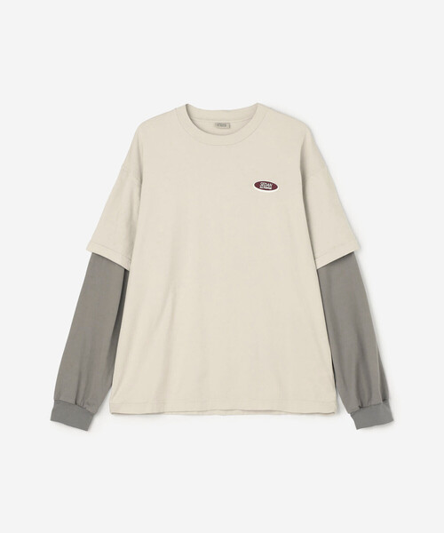 SEDAN ALL-PURPOSE(セダンオールパーパス)の「SEDAN ALL-PURPOSE | Oval Logo Layered L/S Tee MEN(Tシャツ/カットソー・メンズ・ベージュ系その他/グレー系その他・M/L)」の3枚目の写真