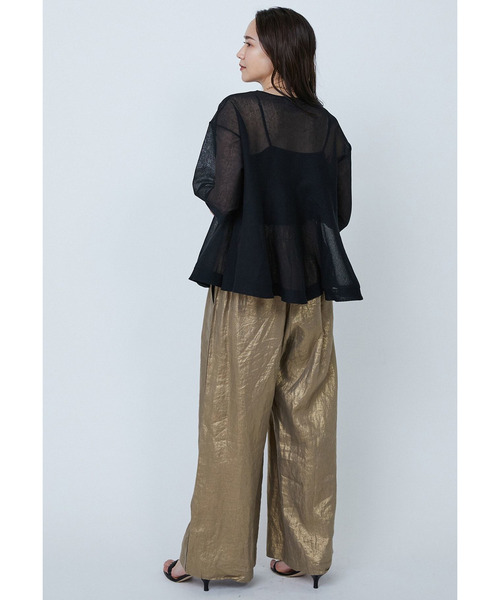 1er Arrondissement(プルミエアロンディスモン)の「フォイルプリントリネンパンツ(その他パンツ・レディース・シルバー系その他/ゴールド・38/36)」の6枚目の写真
