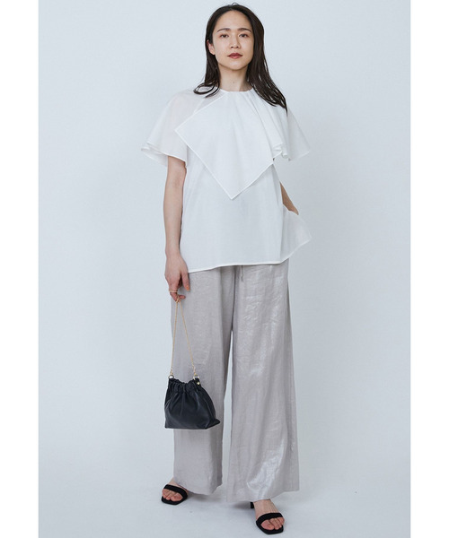 1er Arrondissement(プルミエアロンディスモン)の「フォイルプリントリネンパンツ(その他パンツ・レディース・シルバー系その他/ゴールド・38/36)」の12枚目の写真
