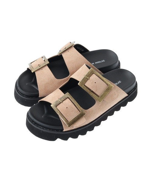 AMERICAN HOLIC（アメリカンホリック）の「バックルフラットサンダル（サンダル・レディース・ベージュ/ブラック・L/M/S）」の6枚目の写真