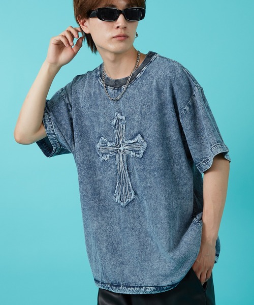 improves(インプローブス)の「6.5ozデニム クルーネック プルオーバー(Tシャツ/カットソー・メンズ・ブラック/ブルー・MEDIUM/LARGE)」の2枚目の写真