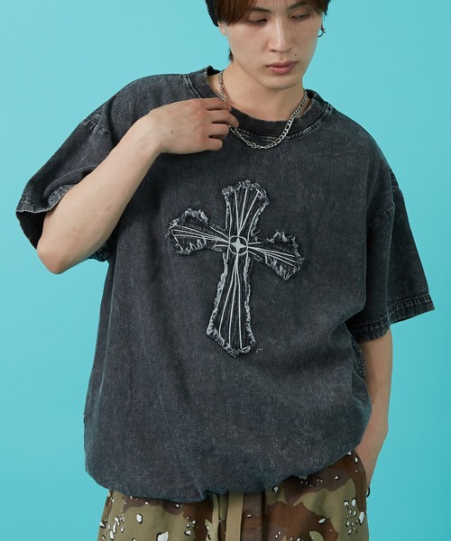 improves(インプローブス)の「6.5ozデニム クルーネック プルオーバー(Tシャツ/カットソー・メンズ・ブラック/ブルー・MEDIUM/LARGE)」の1枚目の写真