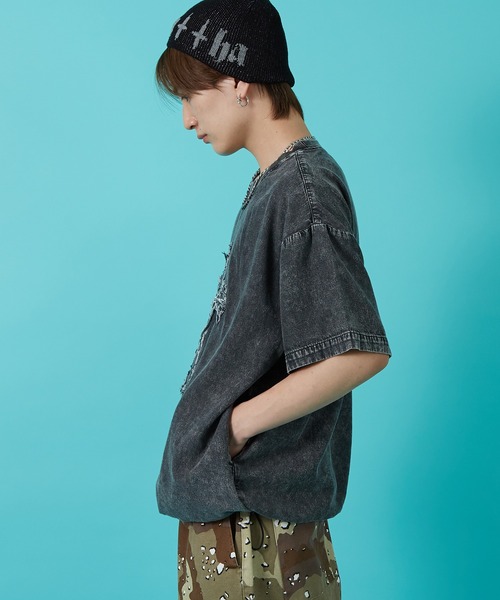 improves(インプローブス)の「6.5ozデニム クルーネック プルオーバー(Tシャツ/カットソー・メンズ・ブラック/ブルー・MEDIUM/LARGE)」の4枚目の写真