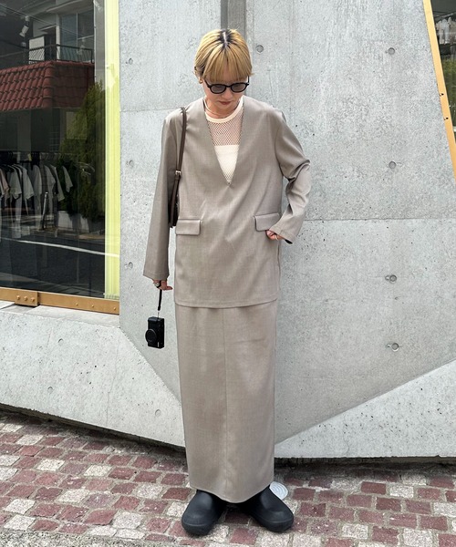 feepur（フェピュール）の「【セットアップ可】スラックスナロースカート（スカート・レディース・ブラック/チャコールグレー/グレー系その他/ブラウン・SMALL/MEDIUM）」の5枚目の写真